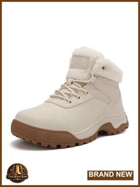 Waterproof Faux Fur Lined Snow Boots Ankle Winter Shoes